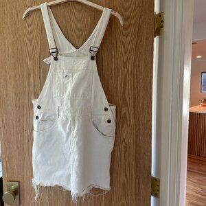 Vintage Guess White Denim Overall Skirt | 1986 | Size 3 | Made in USA